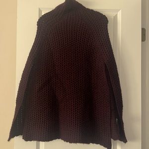 Anthropologie eggplant colored crochet poncho. Excellent condition.